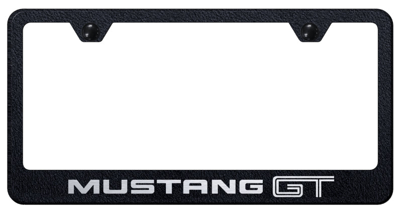 Mustang GT Stainless Steel Frame - Laser Etched Rugged Black