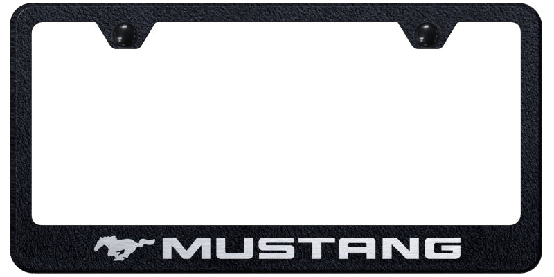 Mustang Stainless Steel Frame - Laser Etched Rugged Black