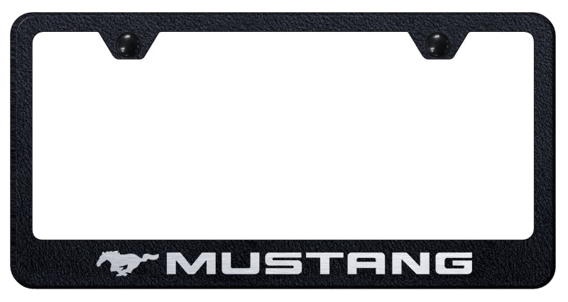 Mustang Stainless Steel Frame - Laser Etched Rugged Black