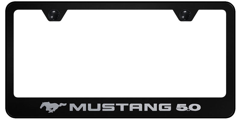 Mustang 5.0 Stainless Steel Frame - Laser Etched Black