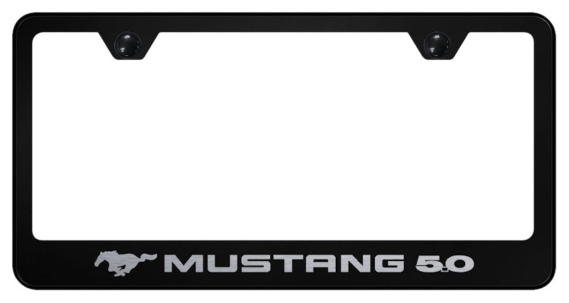 Mustang 5.0 Stainless Steel Frame - Laser Etched Black