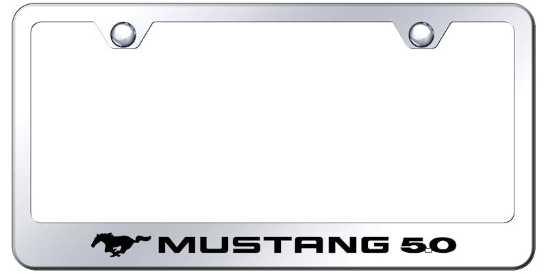 Mustang 5.0 Stainless Steel Frame - Laser Etched Mirrored