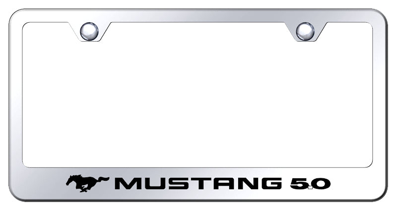 Mustang 5.0 Stainless Steel Frame - Laser Etched Mirrored