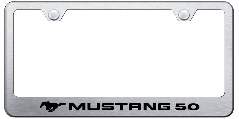 Mustang 5.0 Stainless Steel Frame - Laser Etched Brushed