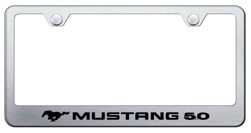 Mustang 5.0 Stainless Steel Frame - Laser Etched Brushed