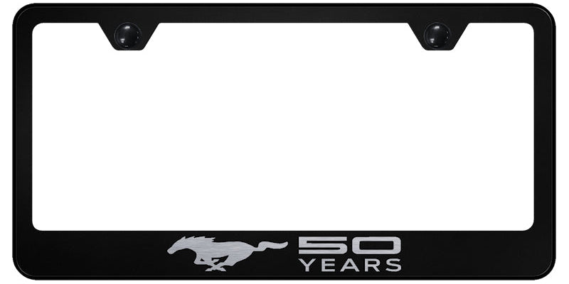 Mustang 50 Years Stainless Steel Frame - Laser Etched Black