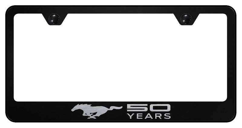 Mustang 50 Years Stainless Steel Frame - Laser Etched Black