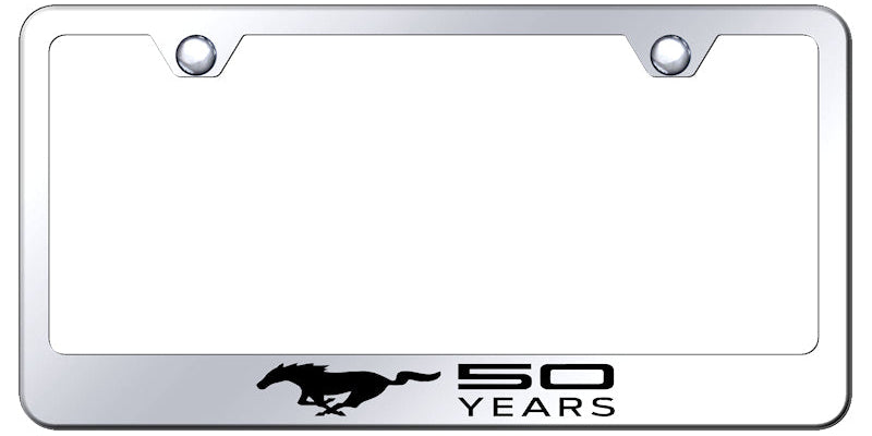 Mustang 50 Years Stainless Steel Frame - Etched Mirrored