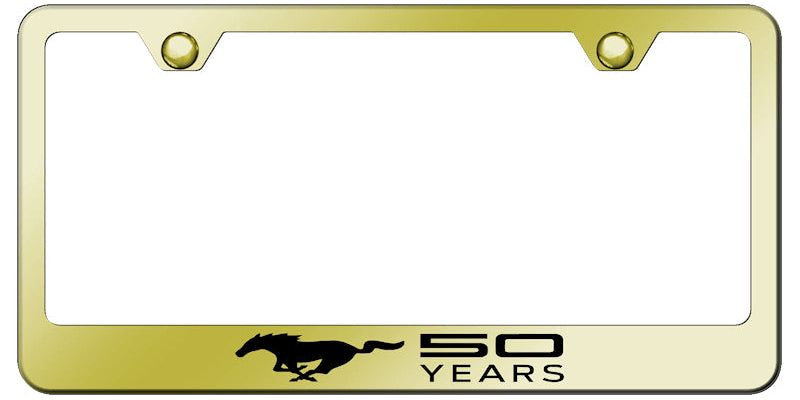 Mustang 50 Years Stainless Steel Frame - Laser Etched Gold