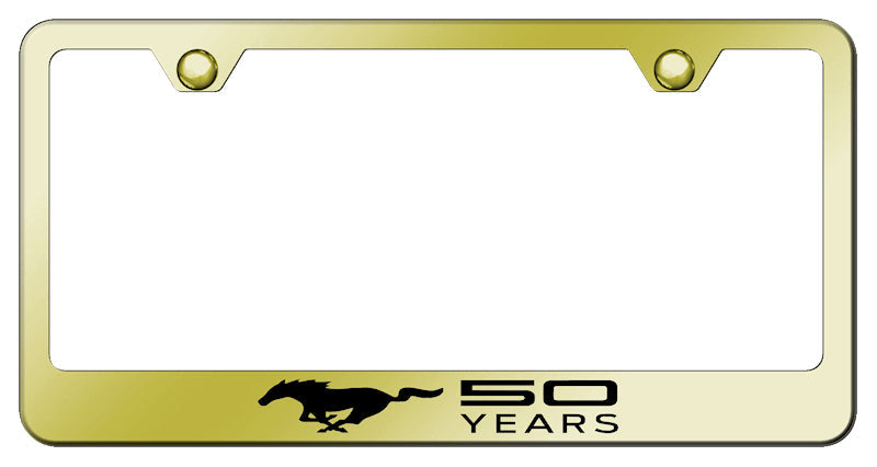 Mustang 50 Years Stainless Steel Frame - Laser Etched Gold