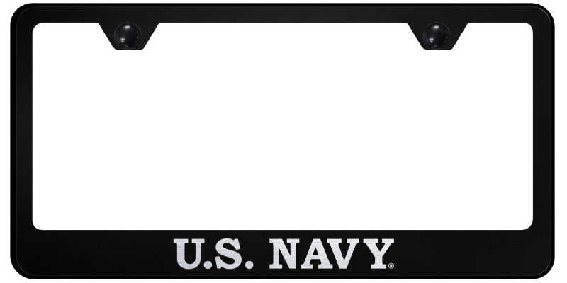 U.S. Navy Stainless Steel Frame - Laser Etched Black