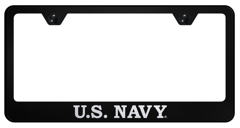U.S. Navy Stainless Steel Frame - Laser Etched Black