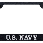 U.S. Navy Stainless Steel Frame - Laser Etched Rugged Black