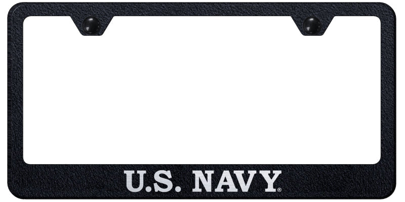 U.S. Navy Stainless Steel Frame - Laser Etched Rugged Black