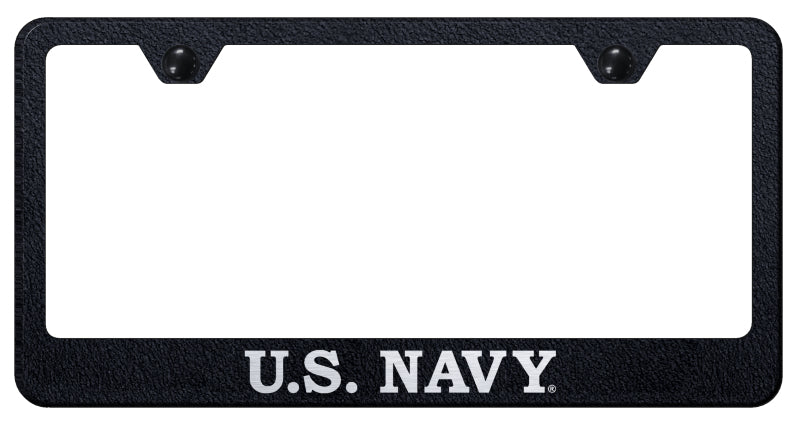 U.S. Navy Stainless Steel Frame - Laser Etched Rugged Black