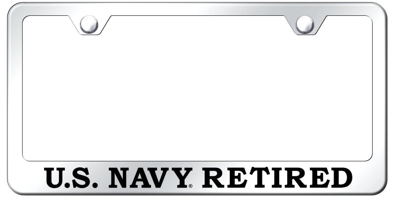 U.S. Navy Retired Stainless Steel Frame - Etched Mirrored