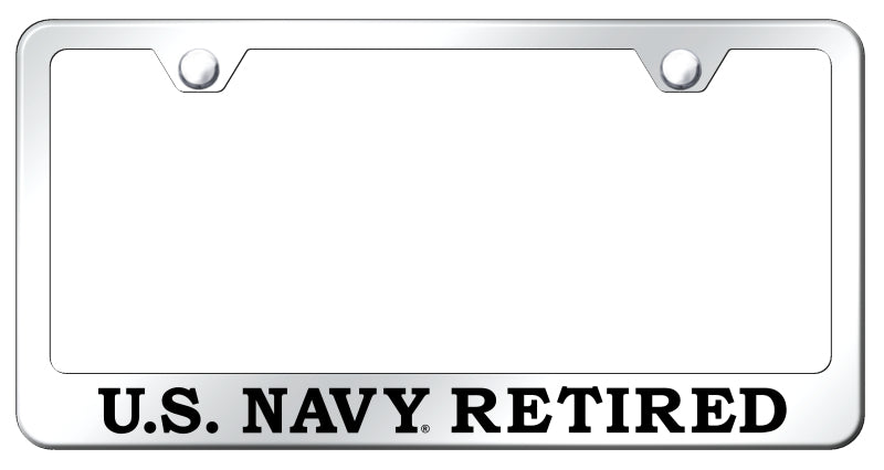 U.S. Navy Retired Stainless Steel Frame - Etched Mirrored