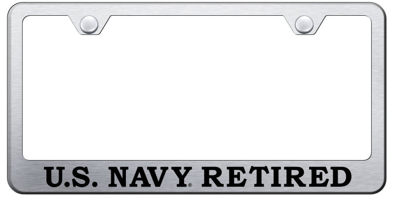 U.S. Navy Retired Stainless Steel Frame - Etched Brushed