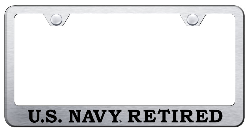 U.S. Navy Retired Stainless Steel Frame - Etched Brushed