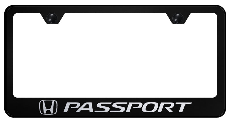 Passport Stainless Steel Frame - Laser Etched Black