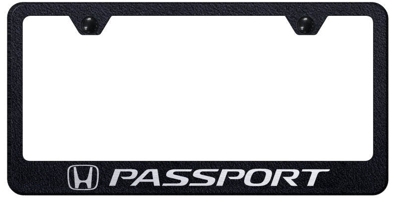 Passport Stainless Steel Frame - Laser Etched Rugged Black