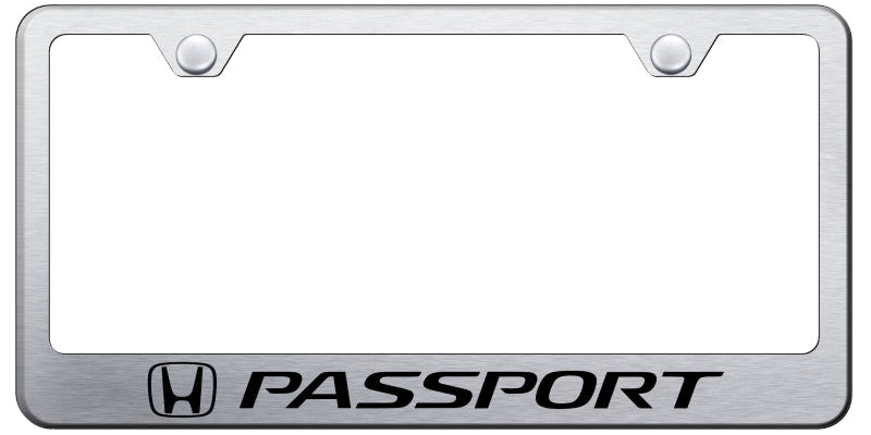 Passport Stainless Steel Frame - Laser Etched Brushed