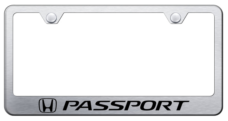 Passport Stainless Steel Frame - Laser Etched Brushed