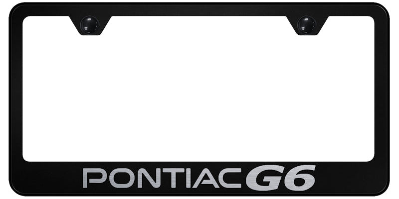 Pontiac G6 Stainless Steel Frame - Laser Etched Black