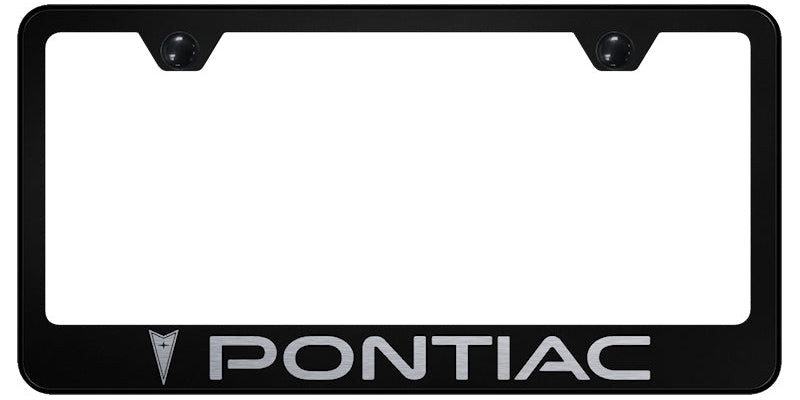 Pontiac Stainless Steel Frame - Laser Etched Black