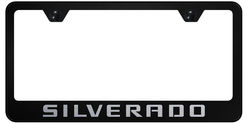 Silverado Stainless Steel Frame - Laser Etched Black