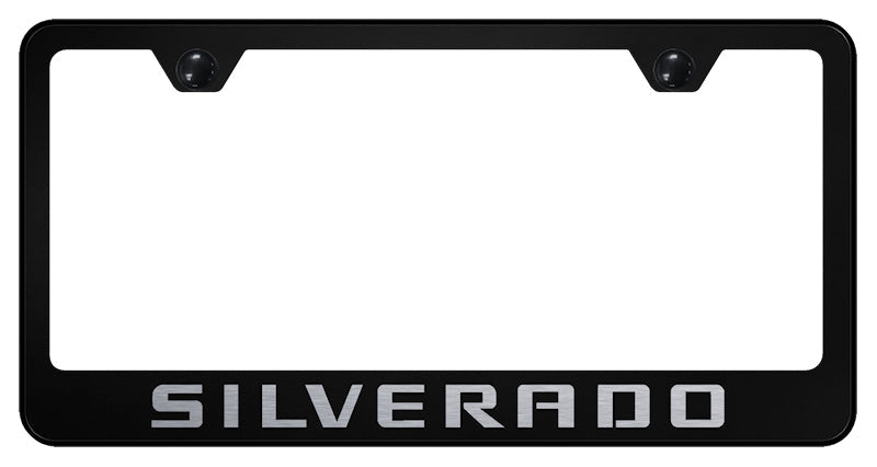 Silverado Stainless Steel Frame - Laser Etched Black