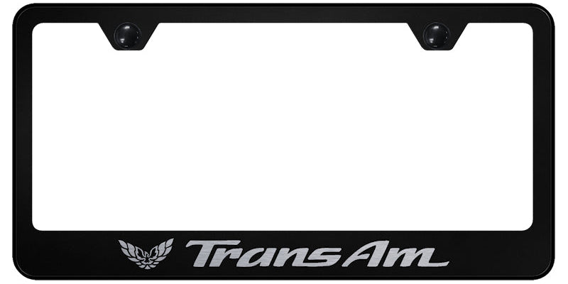 Trans Am Stainless Steel Frame - Laser Etched Black