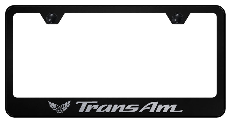 Trans Am Stainless Steel Frame - Laser Etched Black