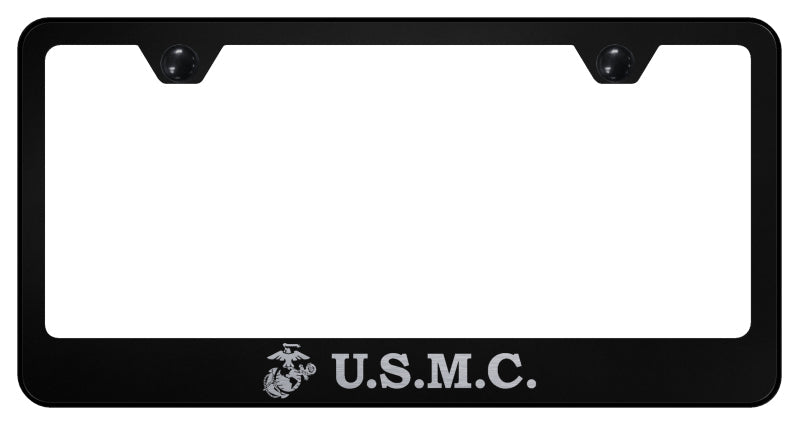 U.S.M.C. Stainless Steel Frame - Laser Etched Black