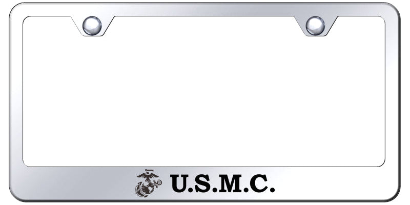 U.S.M.C. Stainless Steel Frame - Laser Etched Mirrored