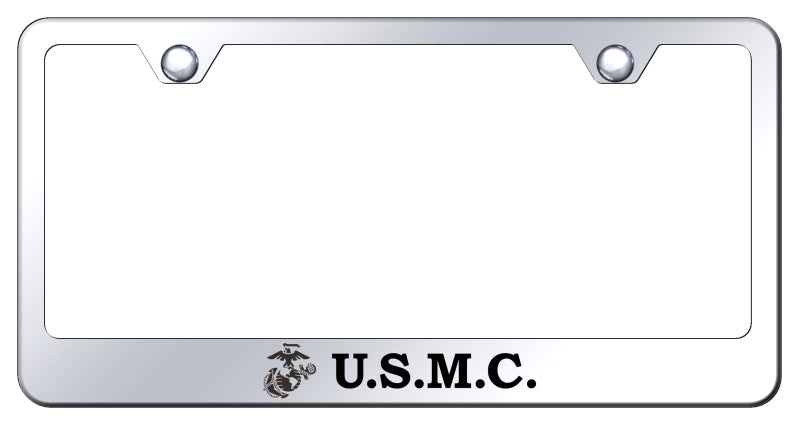 U.S.M.C. Stainless Steel Frame - Laser Etched Mirrored