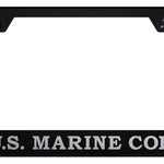 U.S.M.C. Initials and Logo Stainless Frame - Etched Black