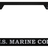 U.S.M.C. Initials and Logo Stainless Frame - Etched Black