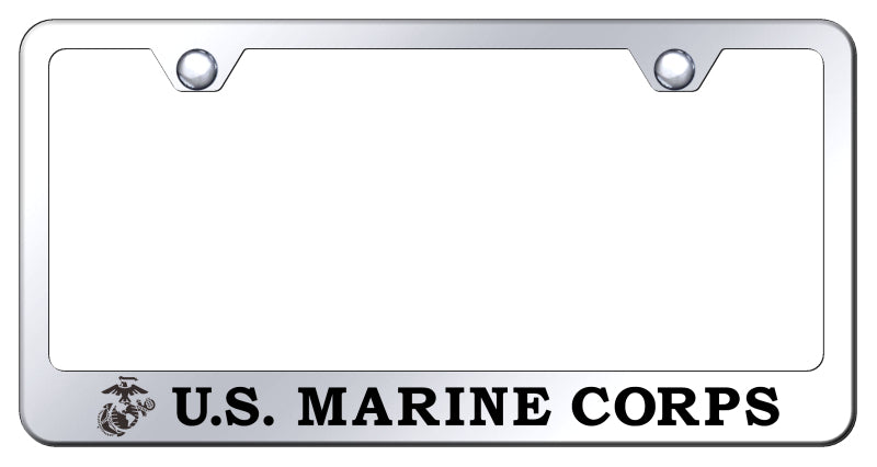 U.S.M.C. Initials and Logo Stainless Frame - Etched Mirrored