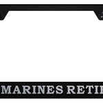 U.S. Marines Retired Stainless Steel Frame - Etched Black