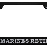 U.S. Marines Retired Stainless Steel Frame - Etched Black