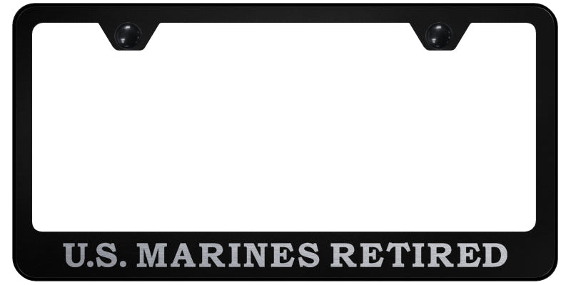 U.S. Marines Retired Stainless Steel Frame - Etched Black