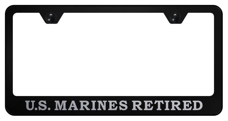 U.S. Marines Retired Stainless Steel Frame - Etched Black