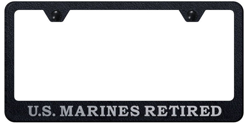 U.S. Marines Retired Stainless Frame - Etched Rugged Black