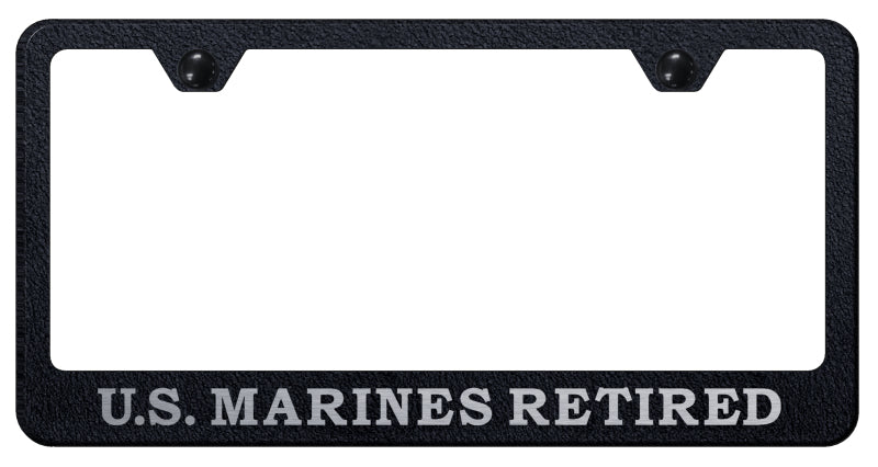 U.S. Marines Retired Stainless Frame - Etched Rugged Black