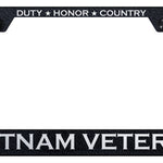 Vietnam Veteran Stainless Steel Frame - Etched Rugged Black