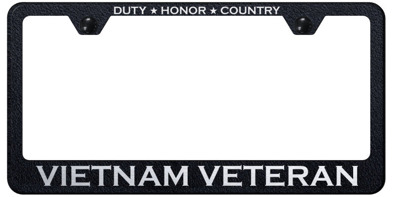 Vietnam Veteran Stainless Steel Frame - Etched Rugged Black