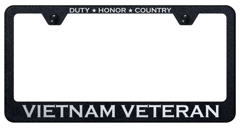 Vietnam Veteran Stainless Steel Frame - Etched Rugged Black