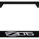 Corvette Z06 Stainless Steel Frame - Laser Etched Black