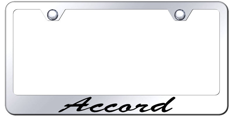 Accord Script Stainless Steel Frame - Laser Etched Mirrored